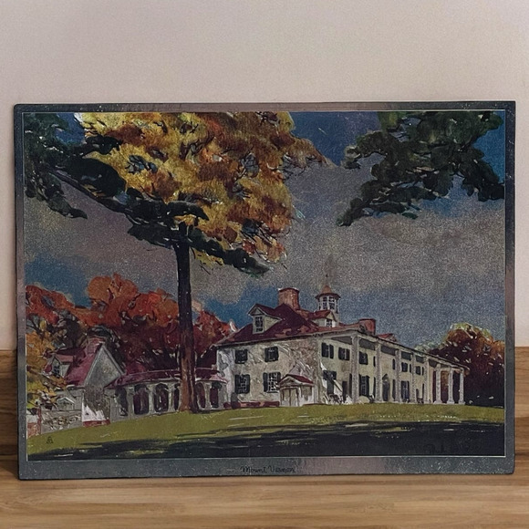 Vintage Foil‎ Prints Famous American Shrines Reflective Etched Four Seasons Rare - Picture 2 of 9